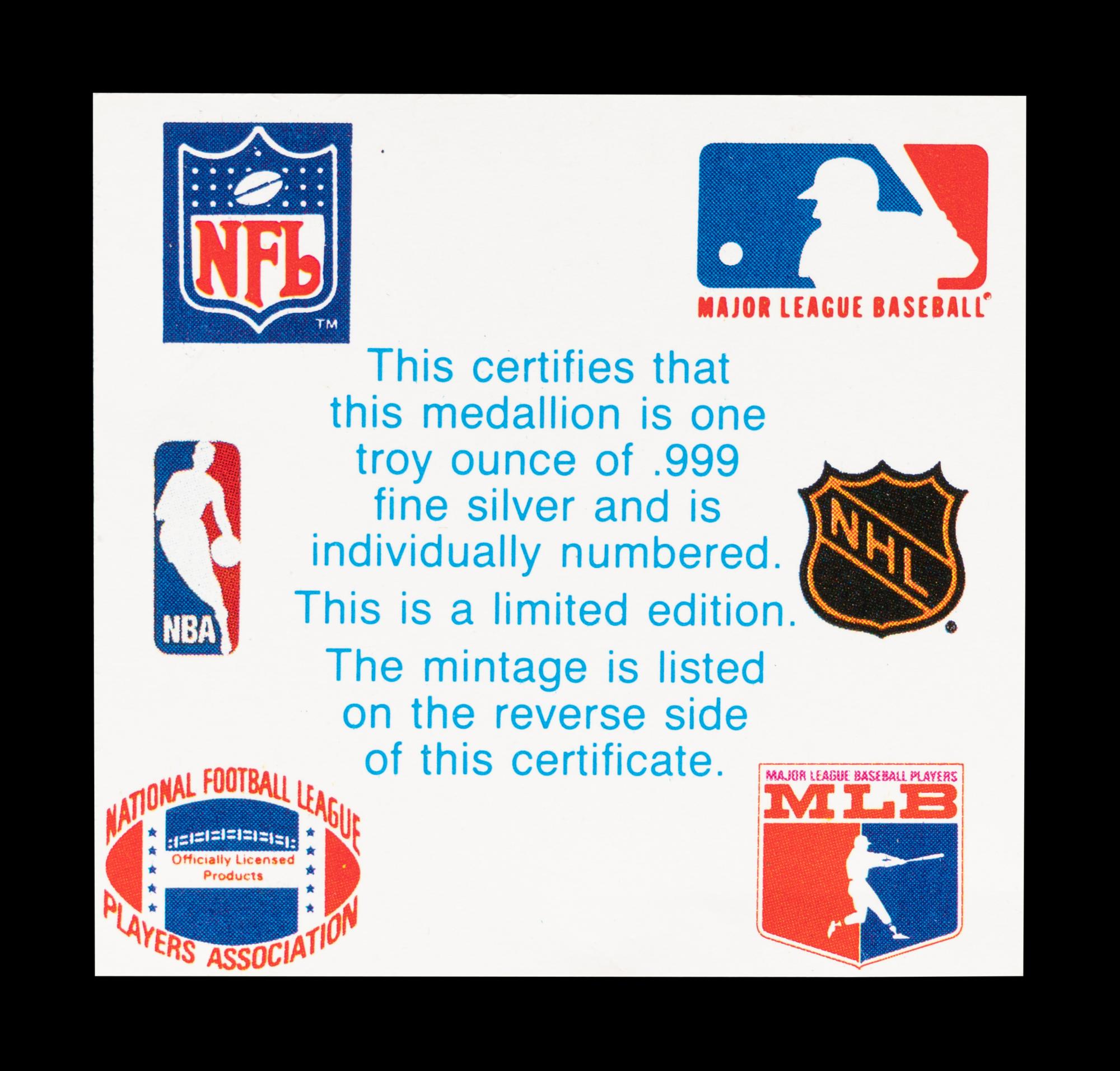 A Matched Number Set of 1992 United States Olympic Basketball Dream Team Silver Coins,