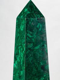A Pair of Large Gilt Metal Mounted Malachite Obelisks