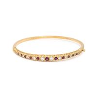 RUBY AND DIAMOND HINGED BANGLE BRACELET