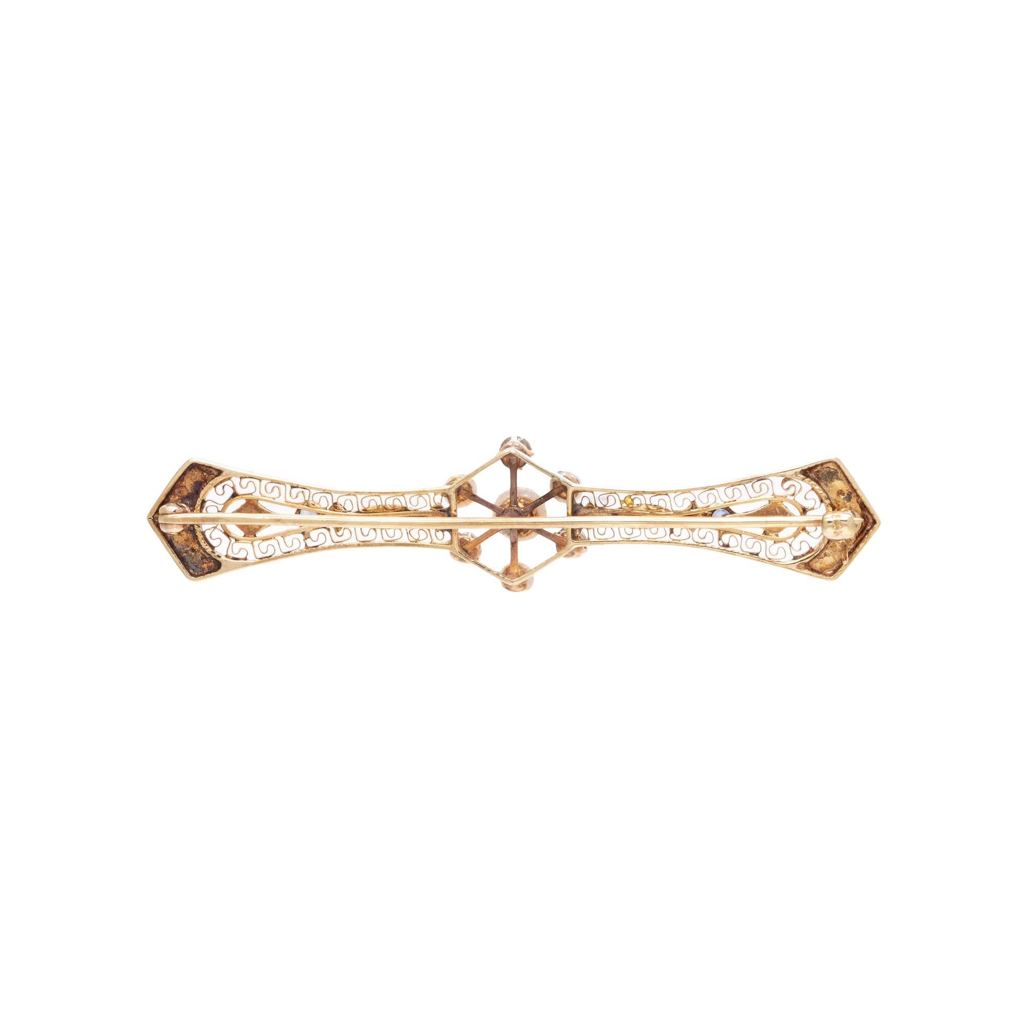 ANTIQUE, PEARL AND DIAMOND BROOCH