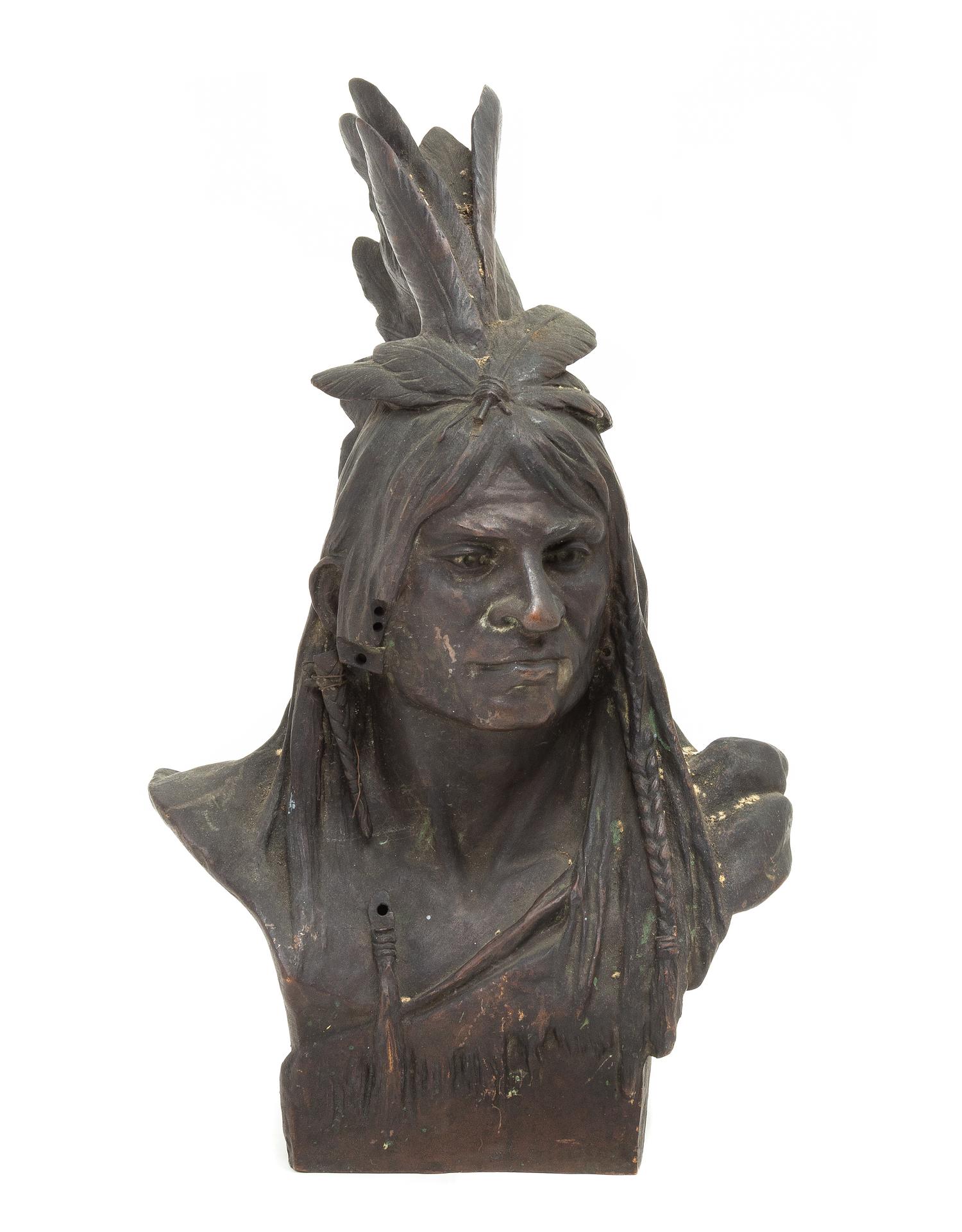 An American Bronze Bust, THEODORE BAUR (1835-1898), Height 14 inches. — THEODORE BAUR (1835-1898),