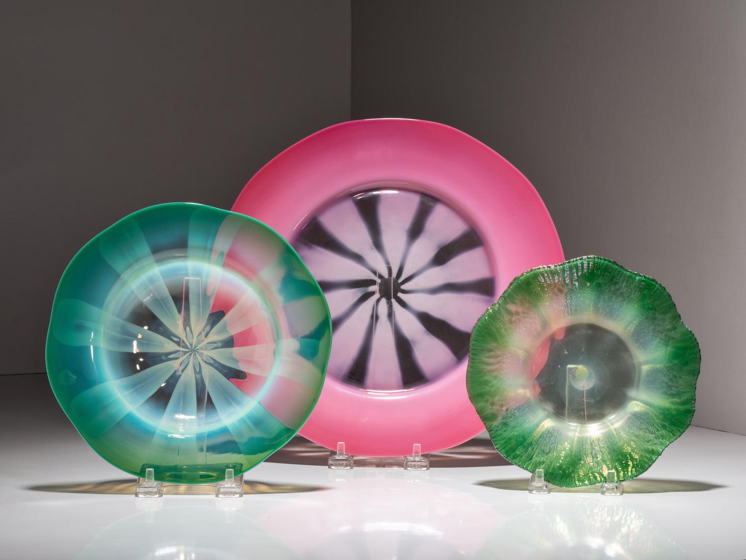 Three Pastel Plates