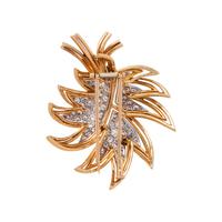 BOUCHERON, YELLOW GOLD, PLATINUM AND DIAMOND BROOCH