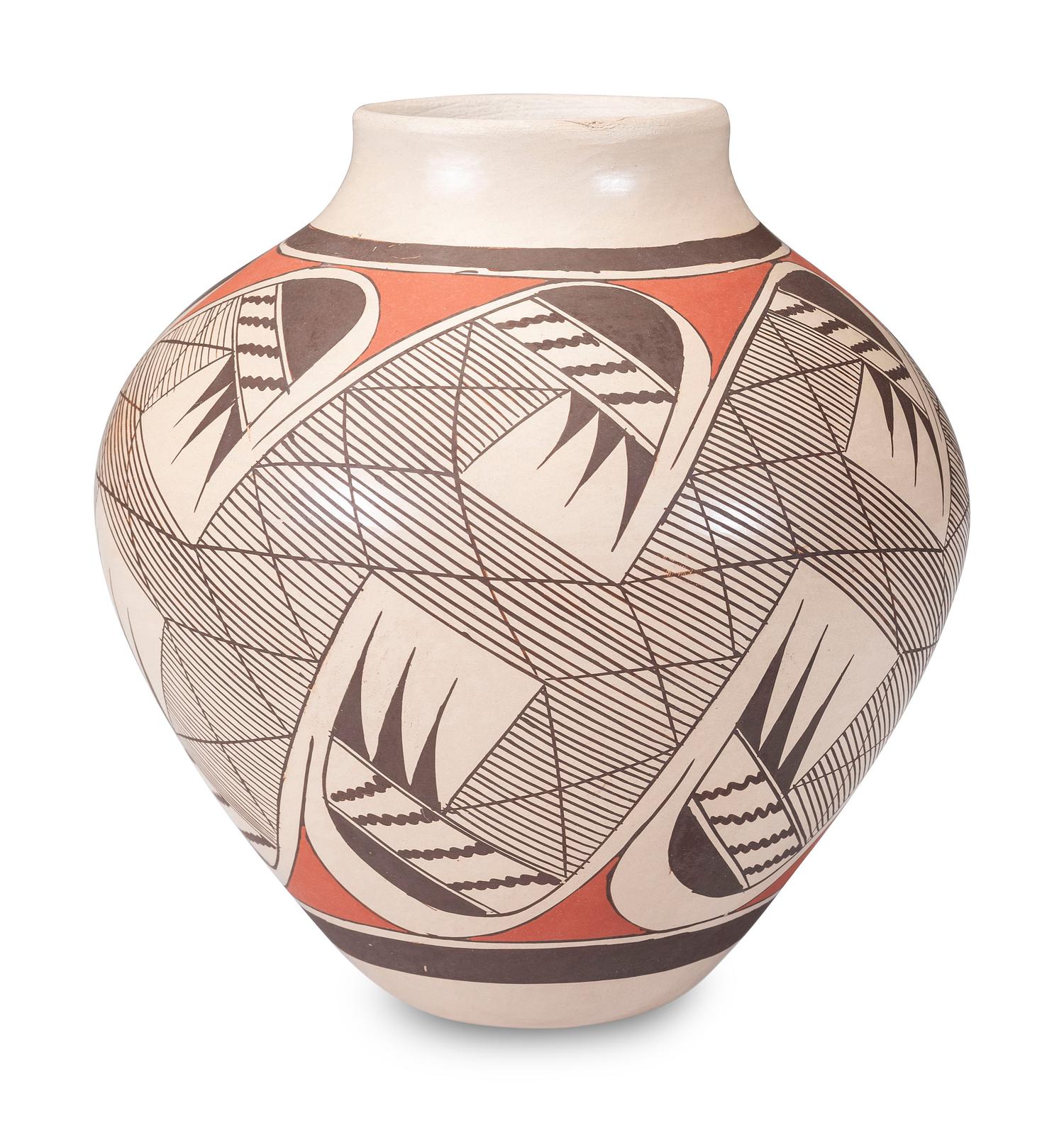 Polychrome Pottery Jar, with Migration Pattern