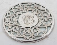 An American Silver Overlay Glass Trivet Diameter 7 inches. — The Merrill Shops, New York, NY