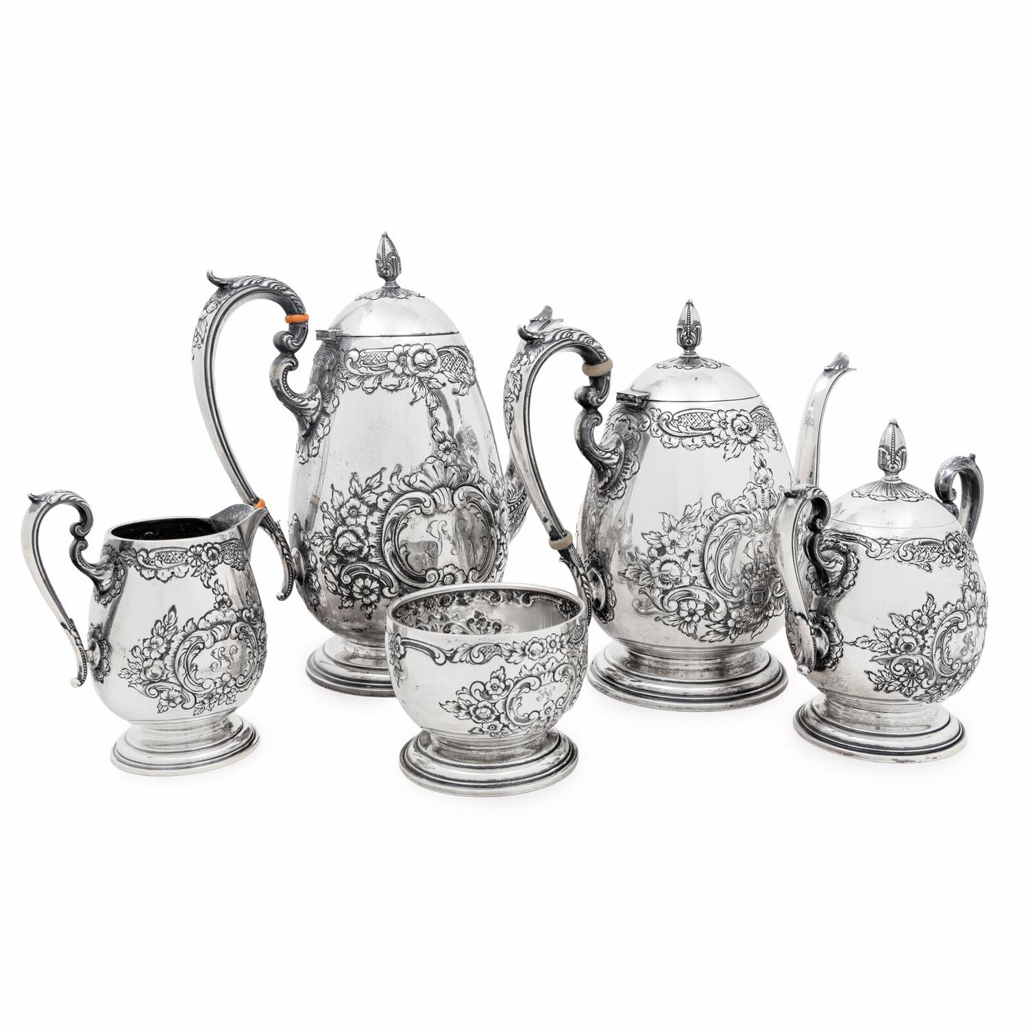 An American Silver Five-Piece Tea and Coffee Service