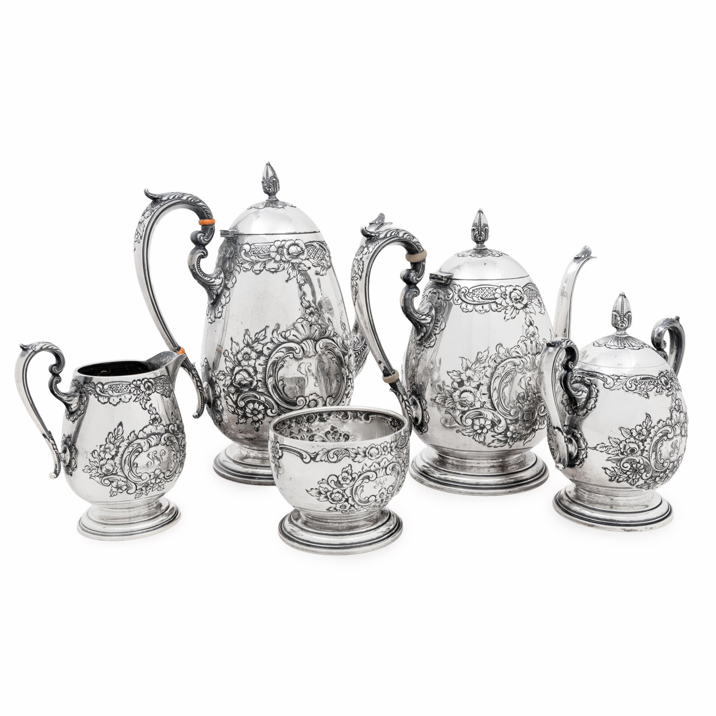 An American Silver Five-Piece Tea and Coffee Service