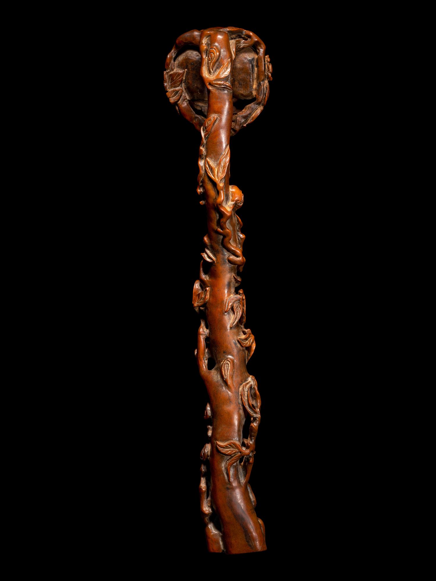 A Carved Boxwood Ruyi Scepter