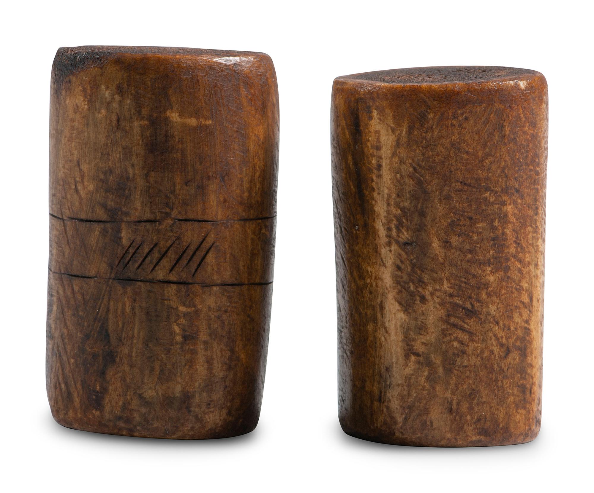 Plains Decorated Antler Hand Game Pieces