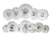 A Herend Rothschild Bird Porcelain Service for Twelve