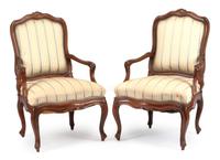 A Pair of Italian Fauteuils Height 41 1/4 inches. — 19TH CENTURY