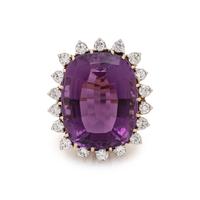 AMETHYST AND DIAMOND RING