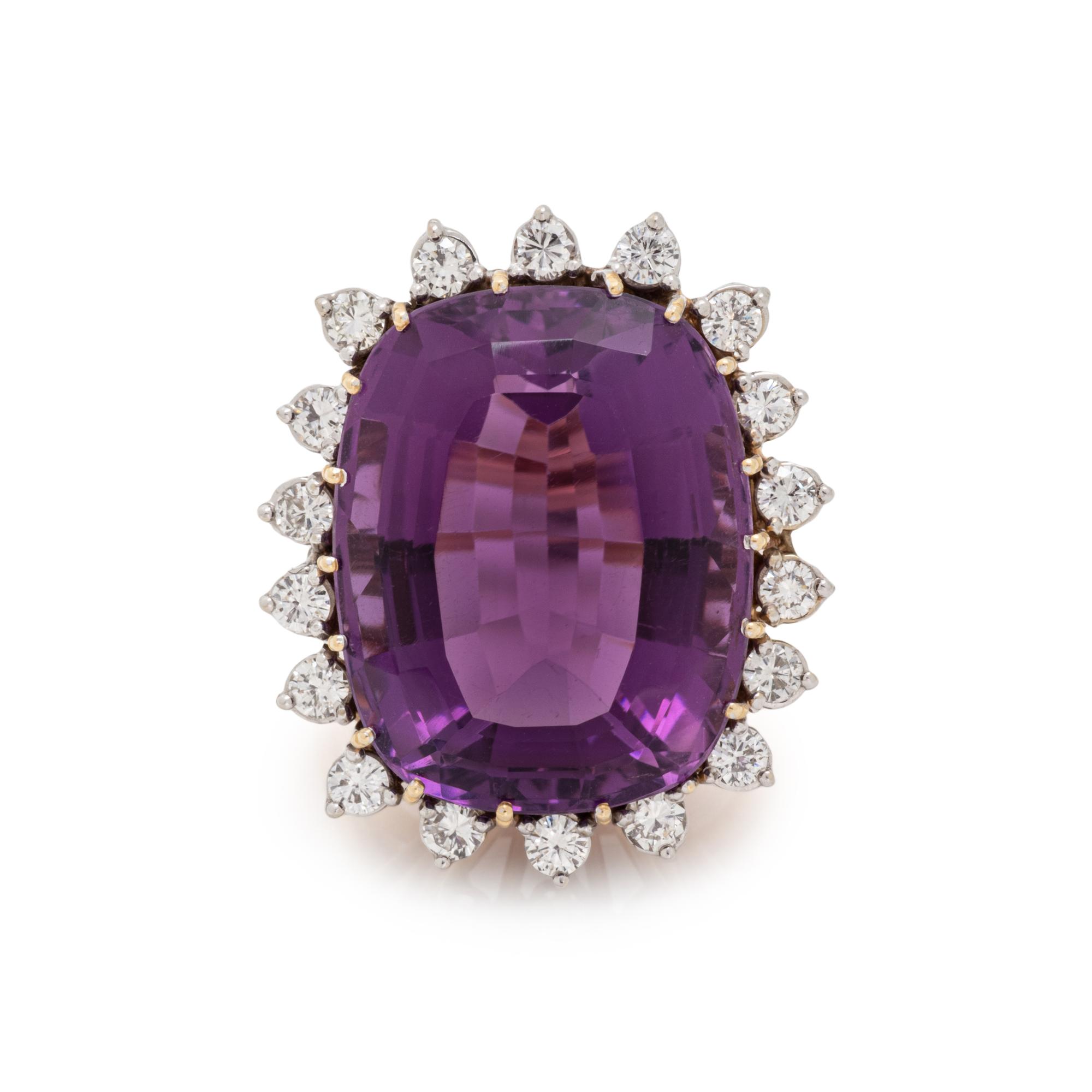 AMETHYST AND DIAMOND RING