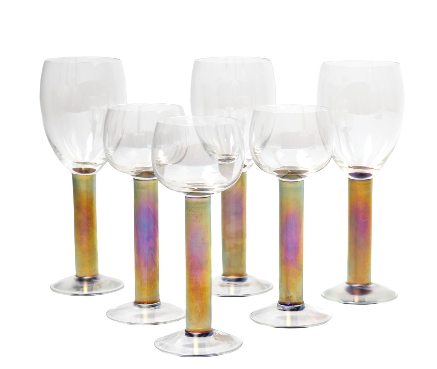Steven Maslach, (American, 20th Century), 18 stemware articles in two sizes, 1987