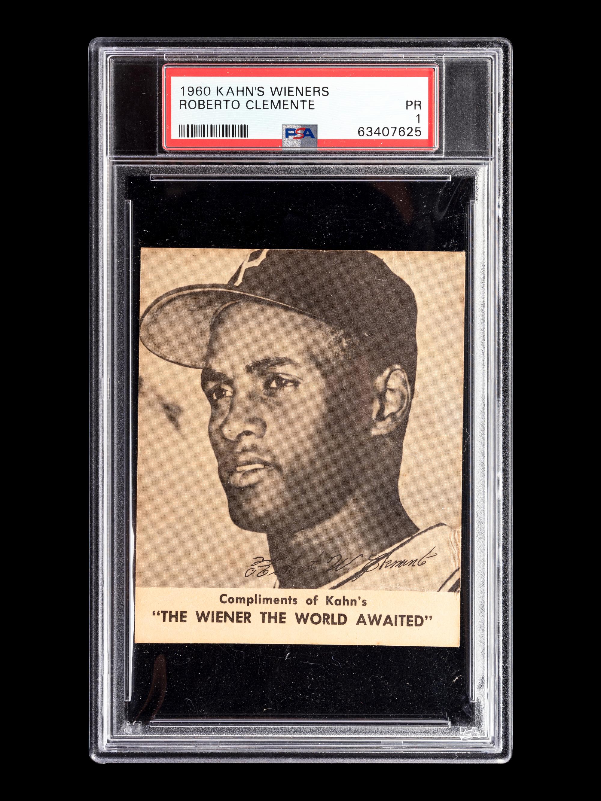 A 1960 Kahn's Weiners Roberto Clemente Baseball Card (PSA 1)