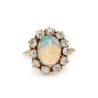 OPAL AND DIAMOND RING