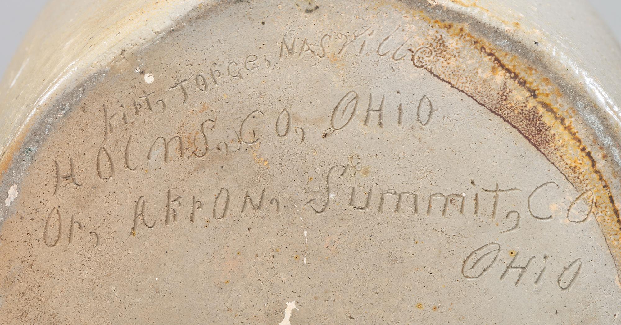 An L. K. Force Four-Gallon Cobalt Decorated Stoneware Crock