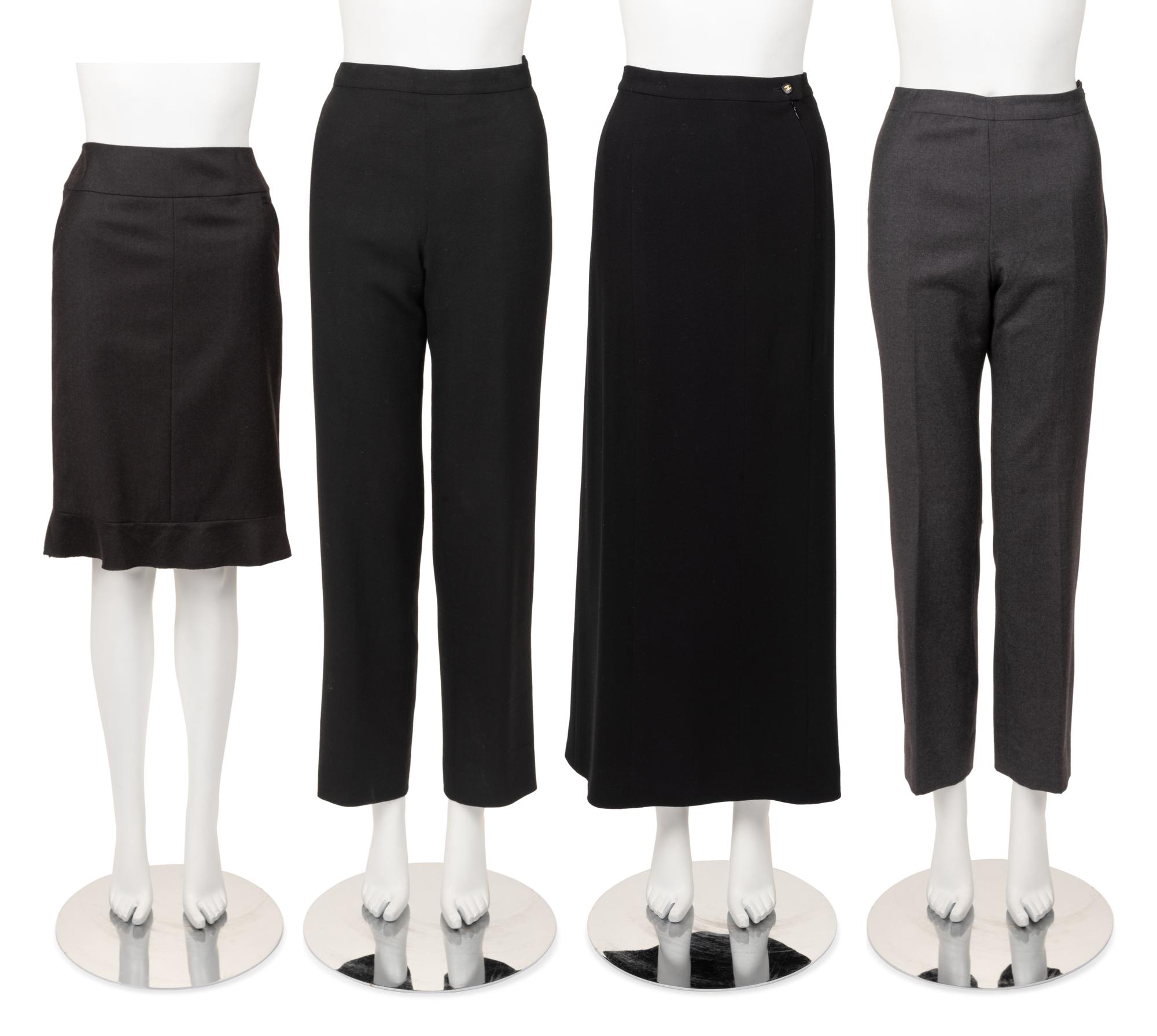 Four Chanel Bottom Separates: Two Pants and Two Skirts, 1990-2010s