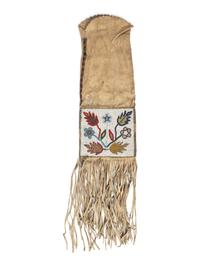 Cree Beaded Hide Tobacco Bag