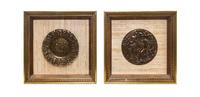 Two Neoclassical Cast Metal Roundels, Diameter 9 inches.
