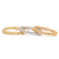 CHIMENTO, THREE CONVERTIBLE TRICOLOR GOLD BRACELETS