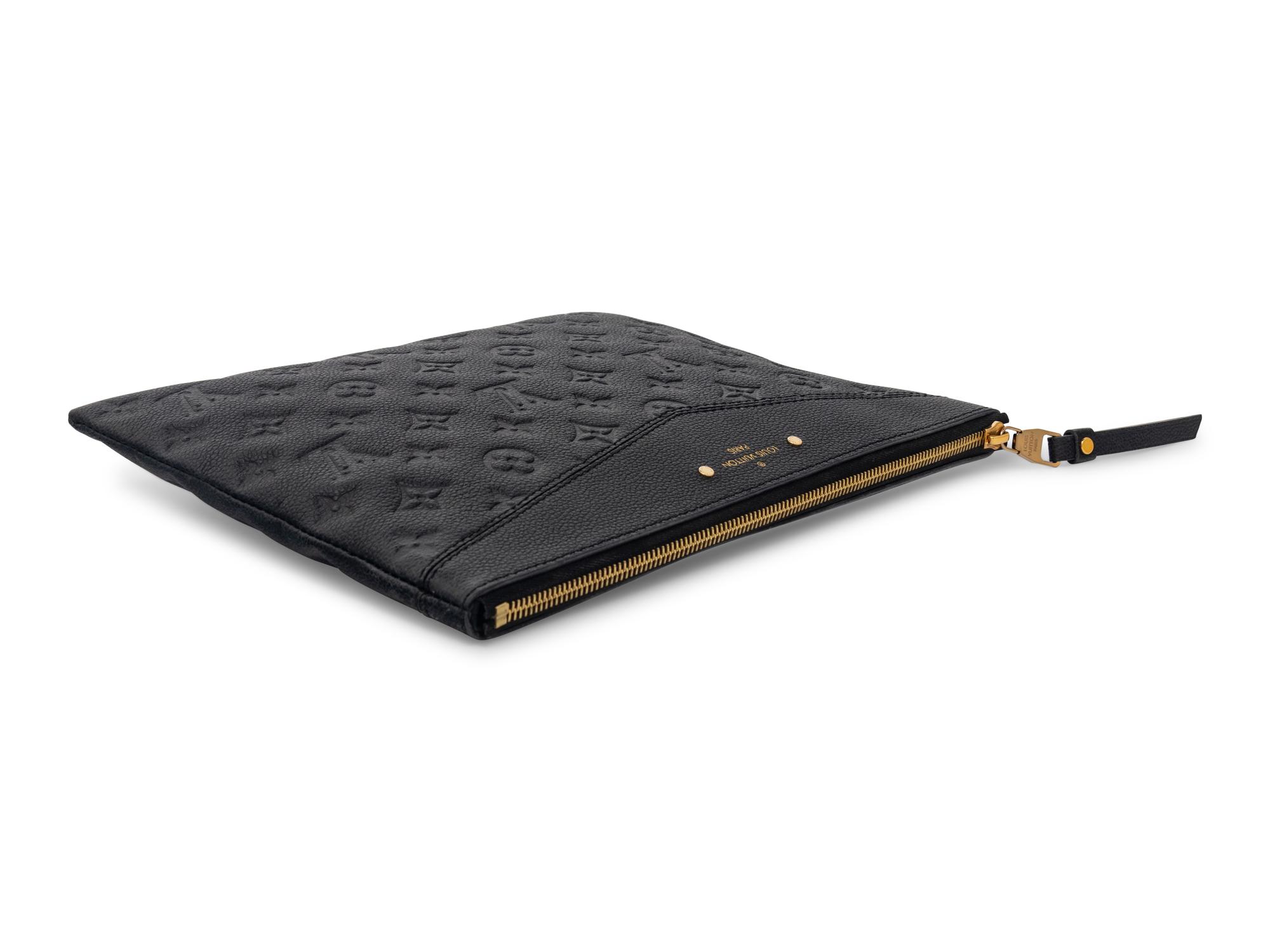 Louis Vuitton Black Leather Clutch