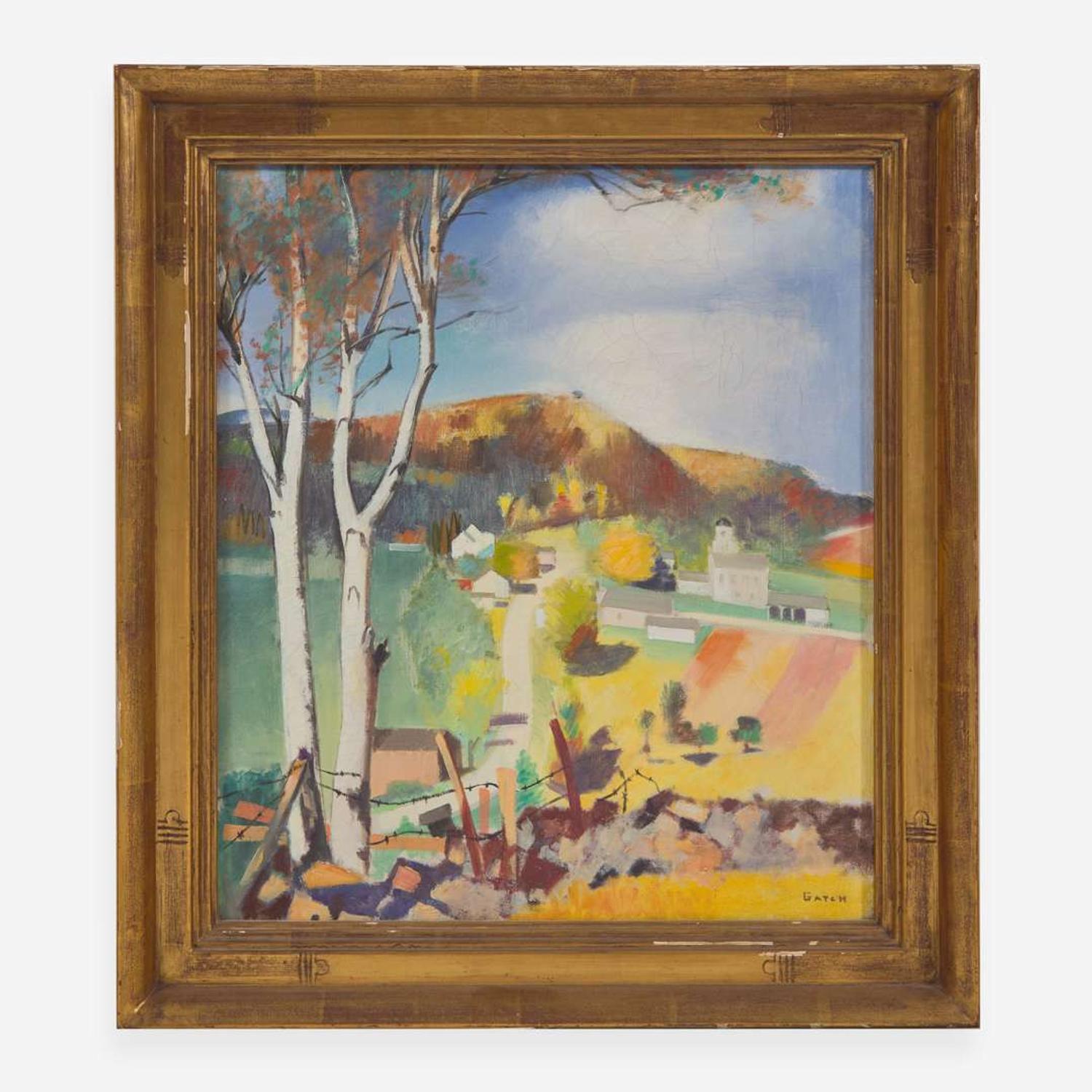 Lee Gatch (American, 1902-1968) Pastoral Landscape (Bucks County)