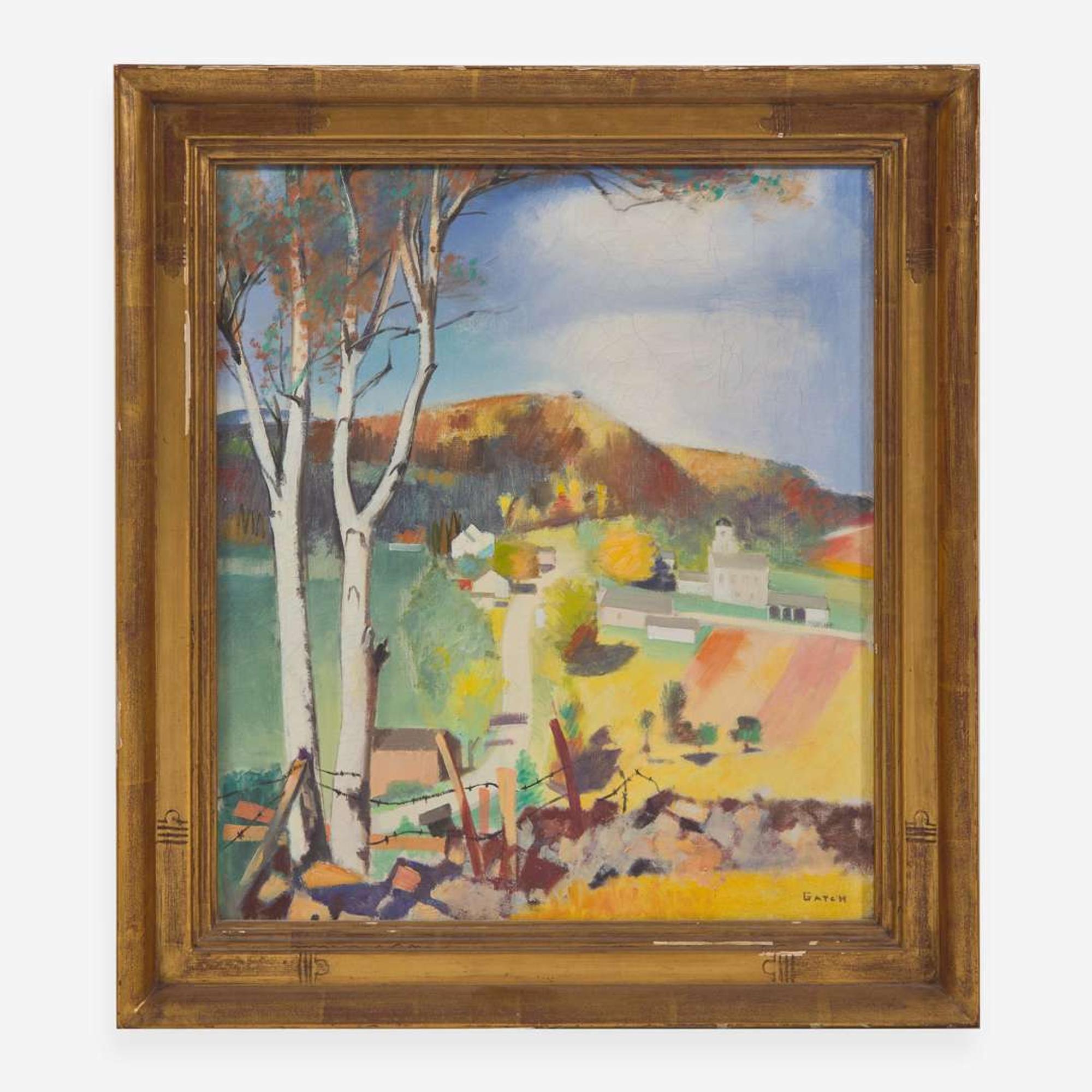 Lee Gatch (American, 1902-1968) Pastoral Landscape (Bucks County)
