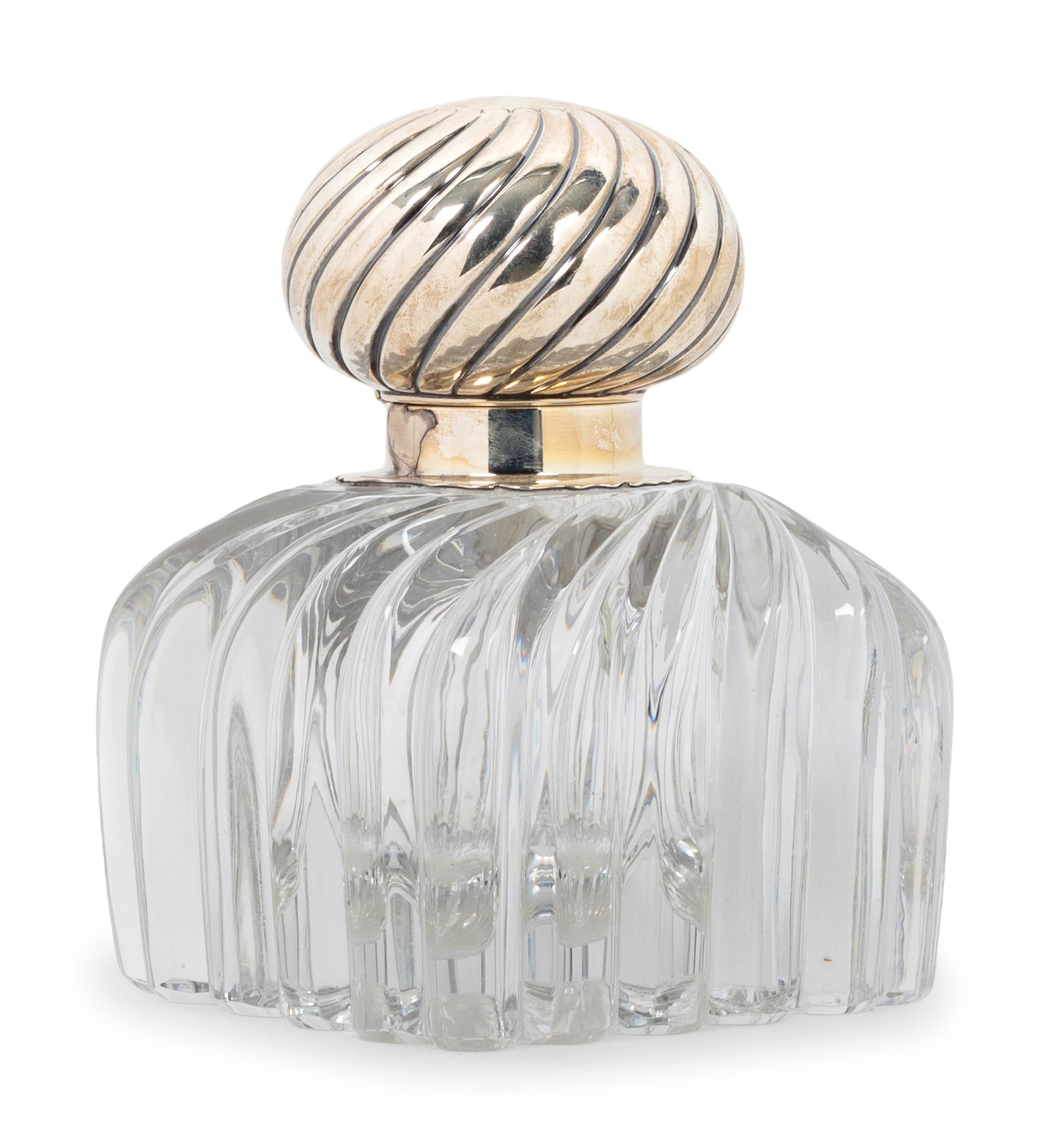 An American Silver Mounted Cut Glass Inkwell