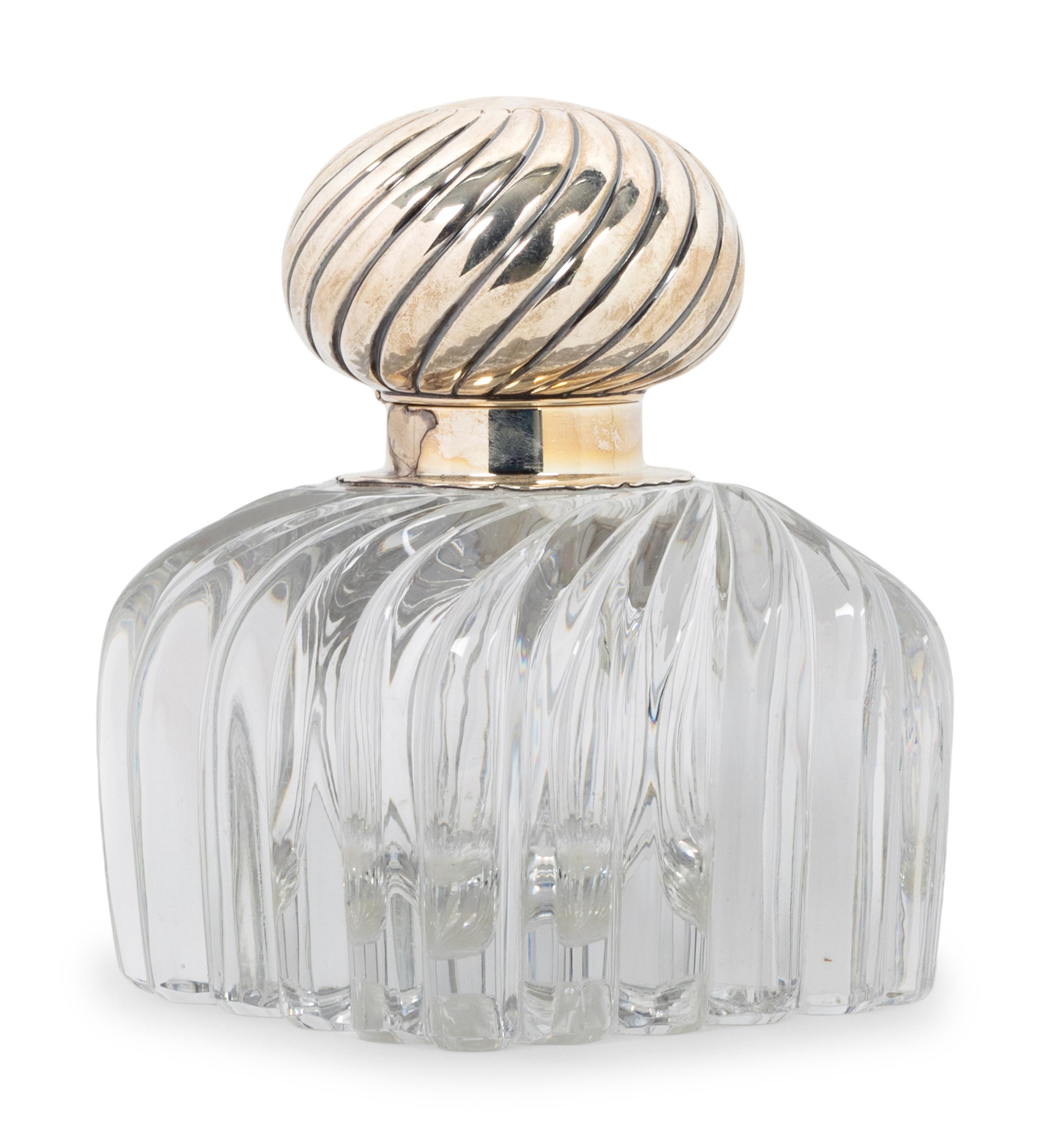 An American Silver Mounted Cut Glass Inkwell