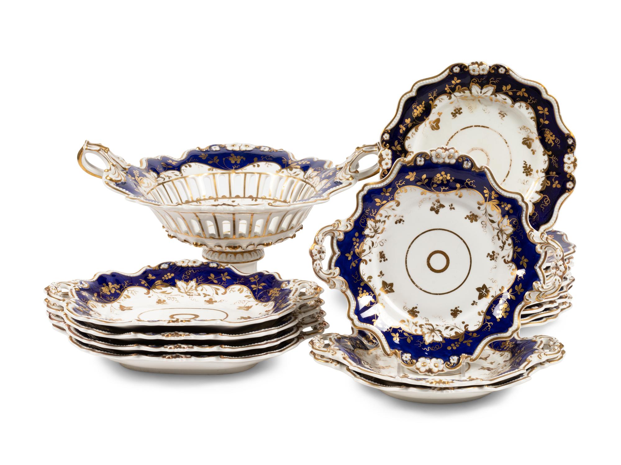 An English Porcelain Dessert Service