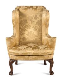 A George II Walnut Wingback Armchair
