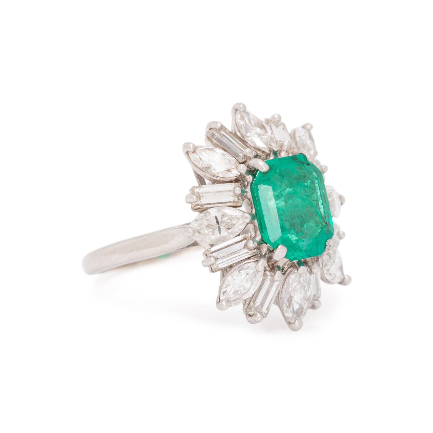 COLOMBIAN EMERALD AND DIAMOND RING