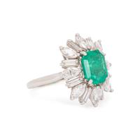 COLOMBIAN EMERALD AND DIAMOND RING