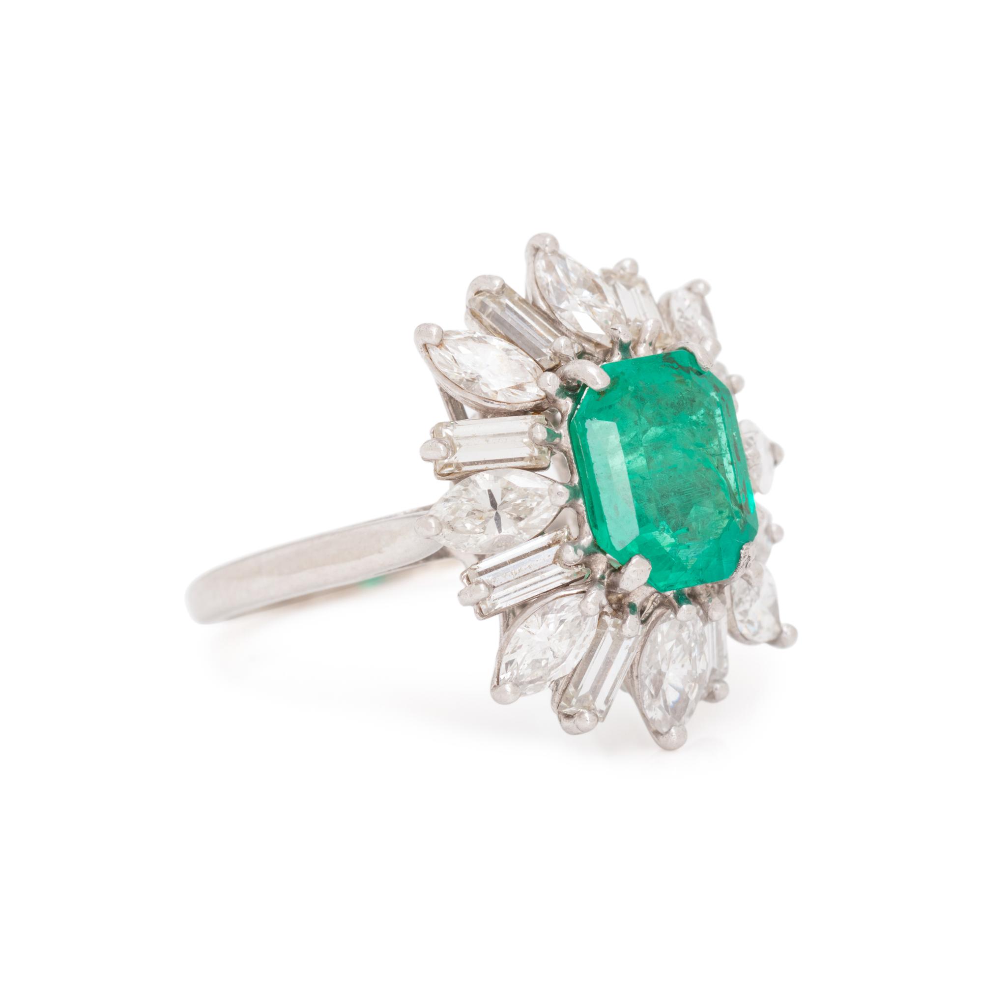 COLOMBIAN EMERALD AND DIAMOND RING