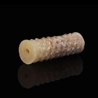 An assembled set of two small Chinese jade bi discs and a jade tube, Warring State period 戰國 玉系璧兩件及玉勒子一