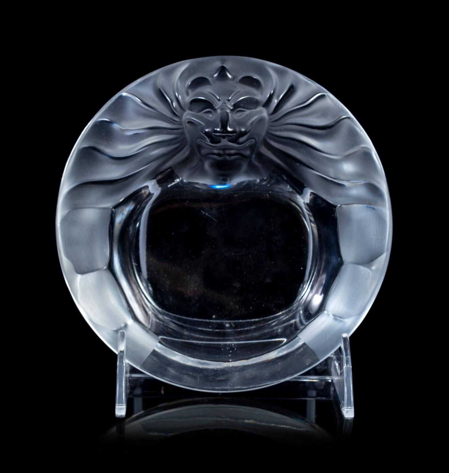 Two Lalique Boxes, a Lalique Coupe and a Lalique Clairefontaine Perfume Bottle