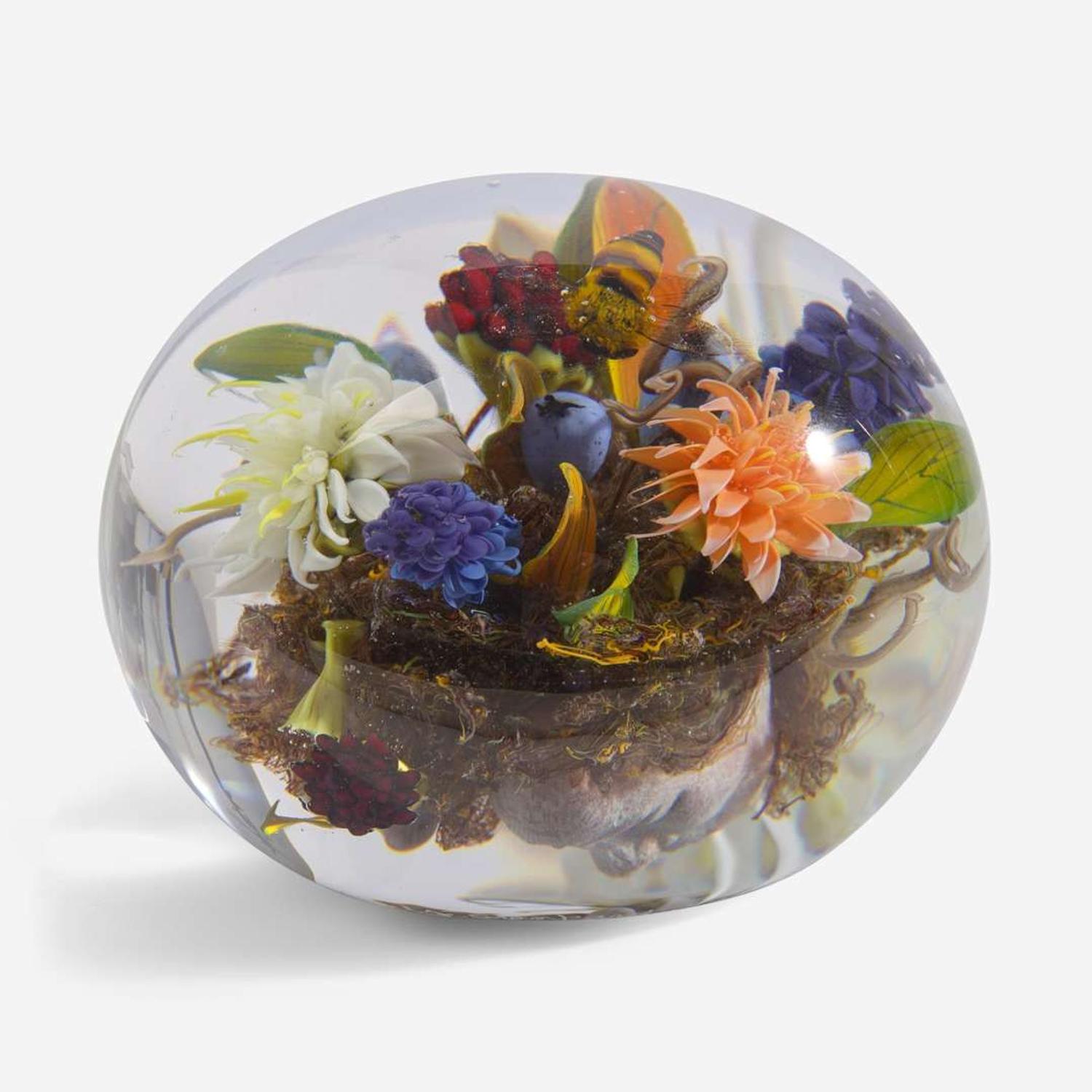 Paul Stankard (American, b. 1943) Large Botanical Paperweight, USA, 2005