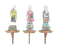 An Assembled Set of Eight Chinese Export Polychrome Porcelain Immortal Figures