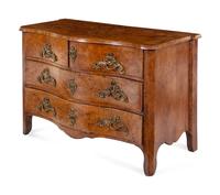 A Continental Burlwood Commode