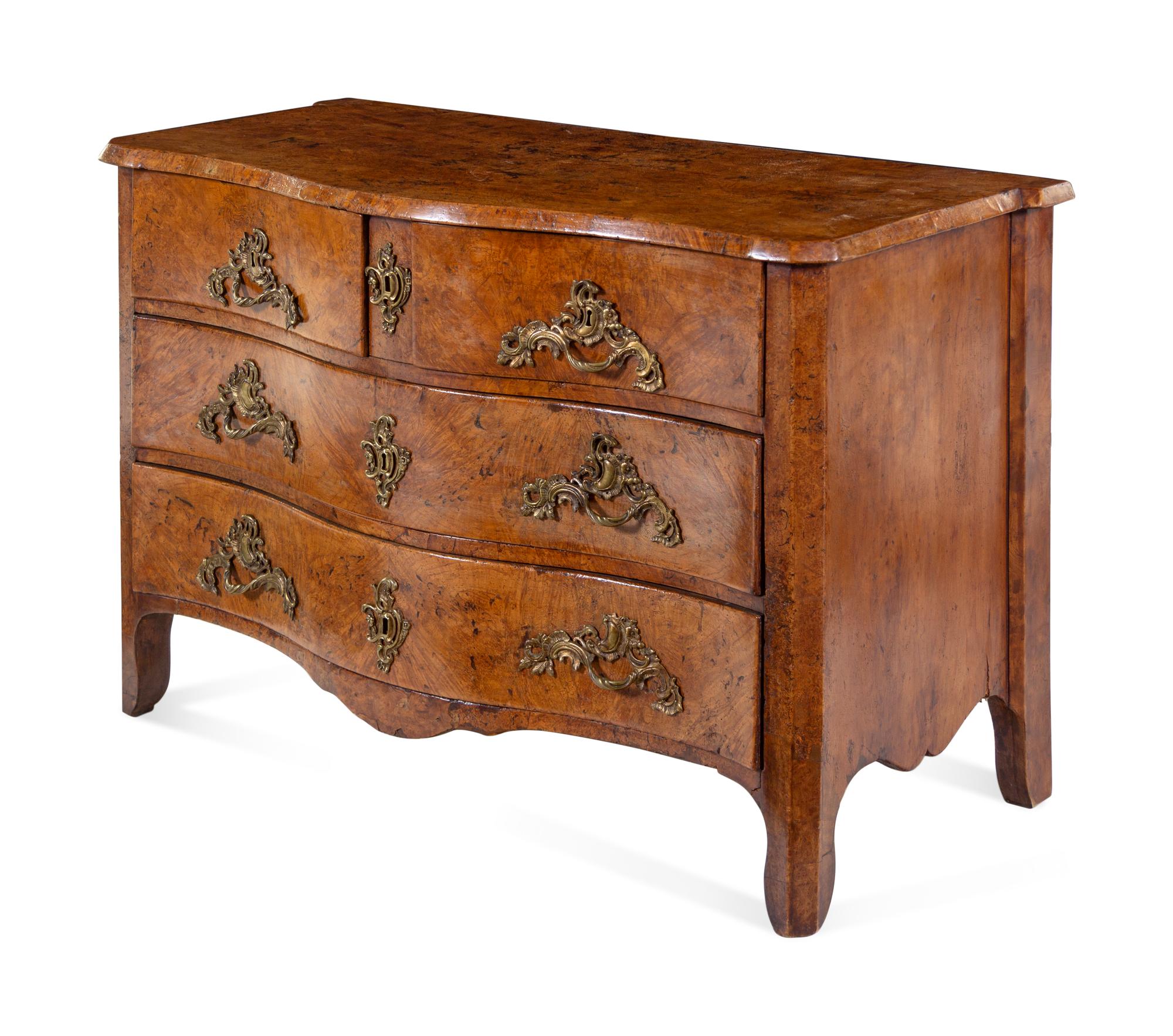 A Continental Burlwood Commode