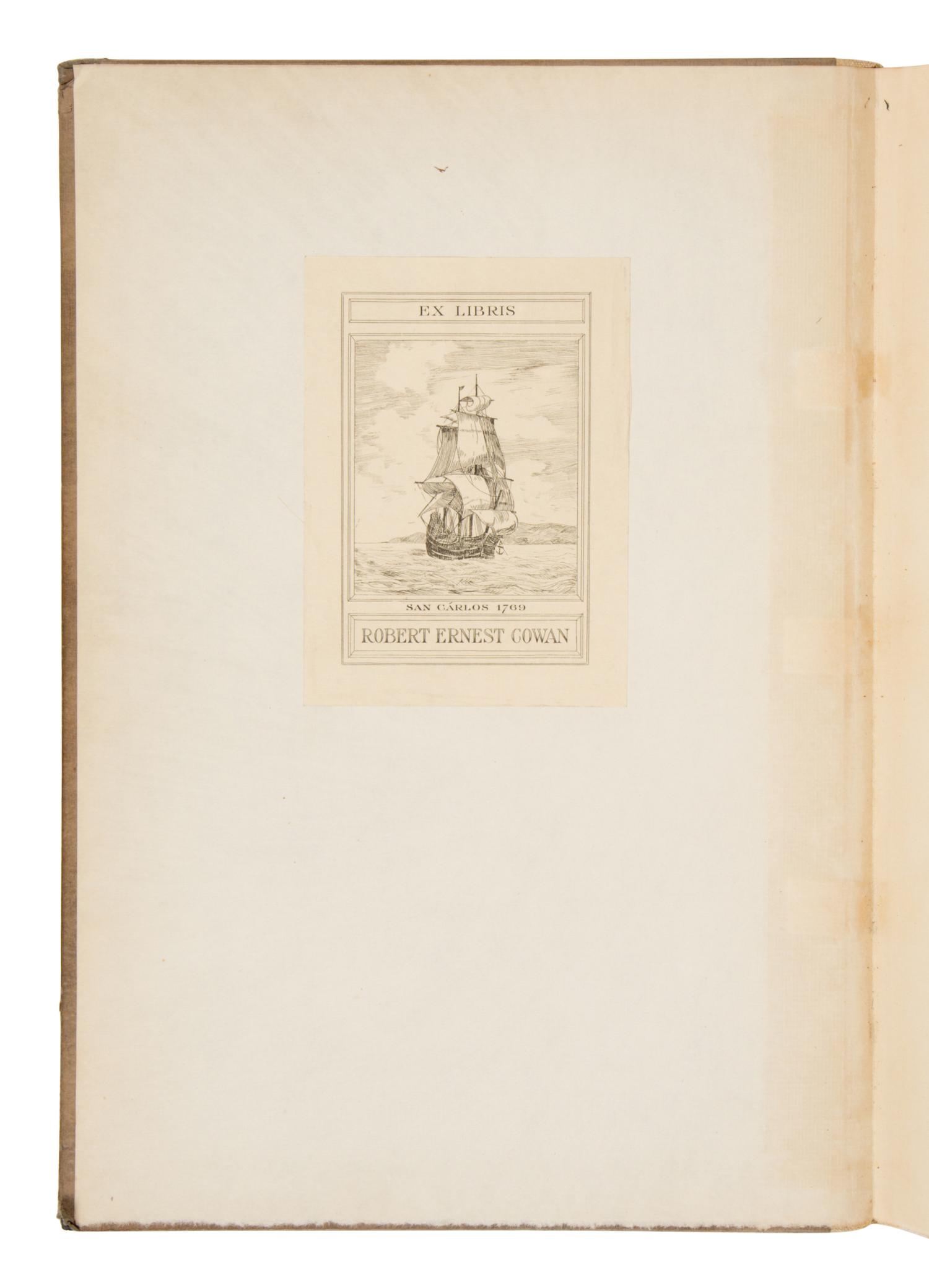 Cowan, Robert Ernest (his copy) and Robert Granniss. A Bibliography of the History of California 1510-1930 . Vols I-III: San Francisco: Henry Nash, 1933; Vol. IV: Los Angeles: Torrez Press, 1965.