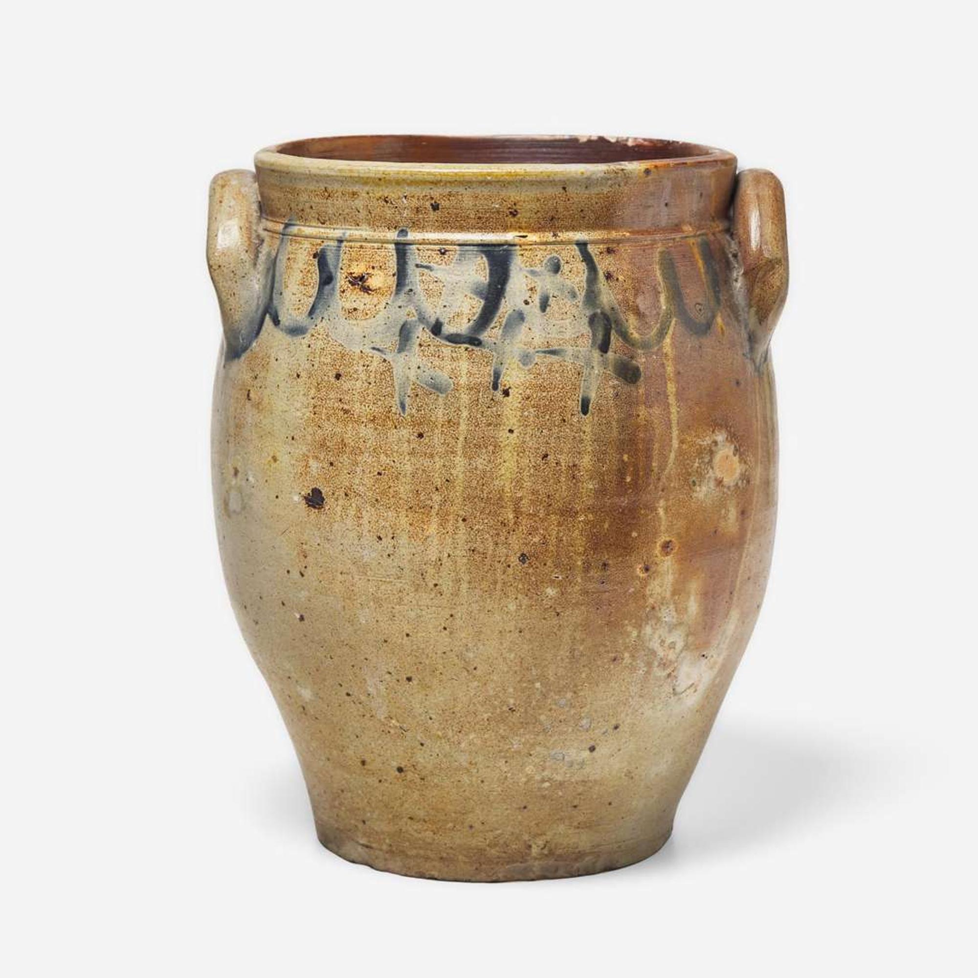 Two cobalt-decorated stoneware crocks New York and New Jersey, 19th century