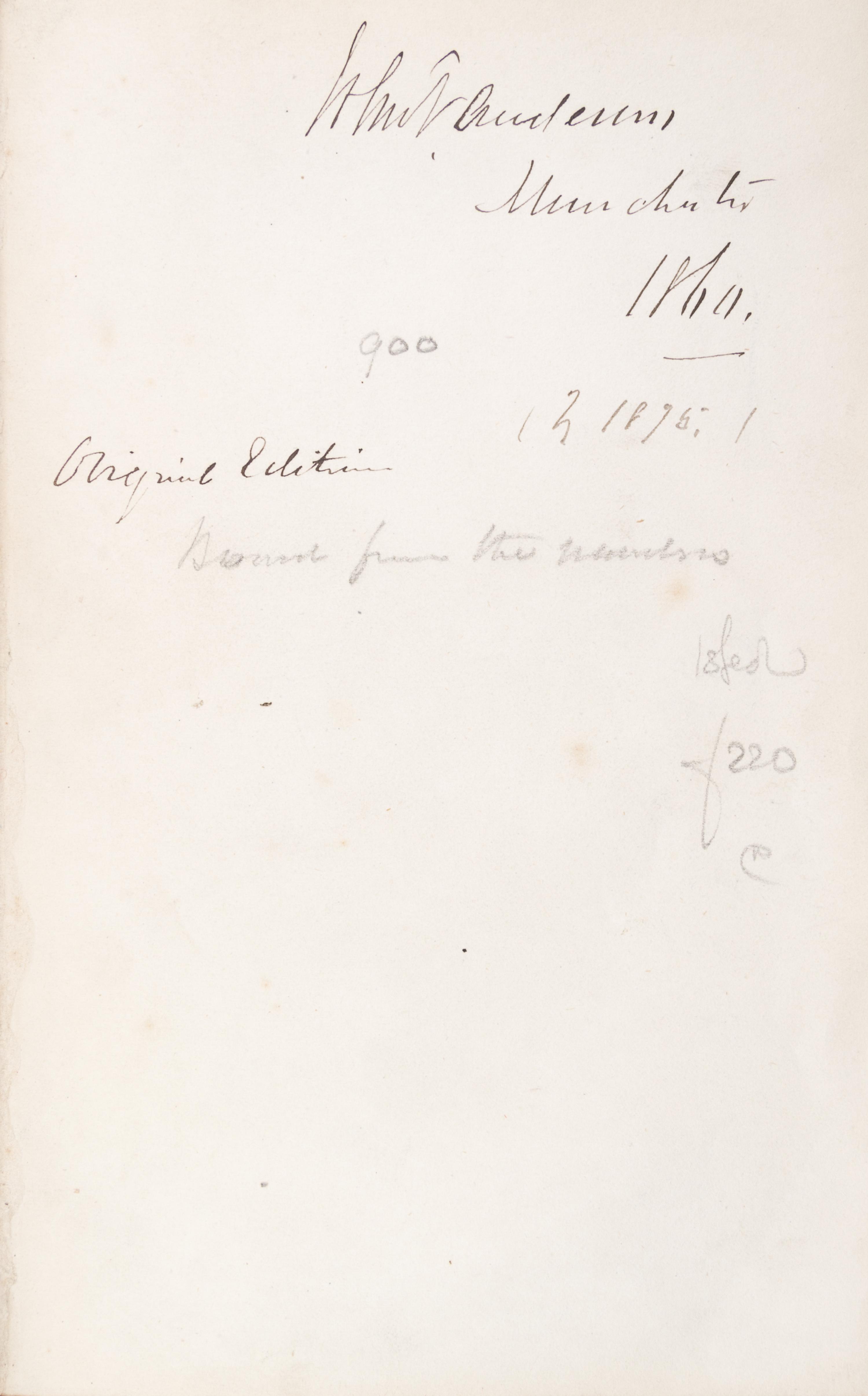 DICKENS, CHARLES. Two first eds. in book form. Little Dorrit. London, 1857. 2 vols. Bleak House. London, 1853.
