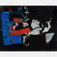 Blue, Red, White on Black , 1961