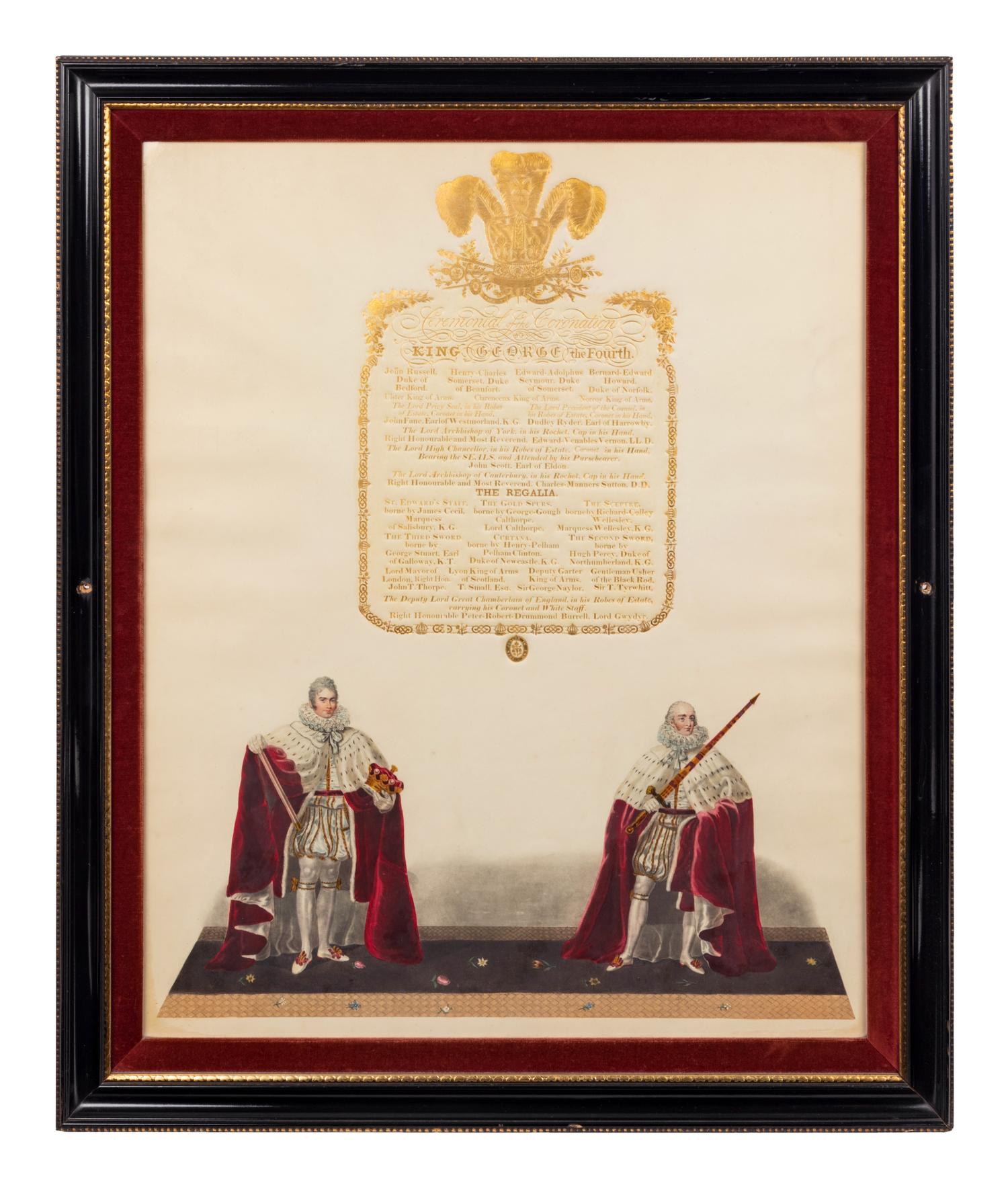 Nine Engravings Depicting the Coronation of George IV