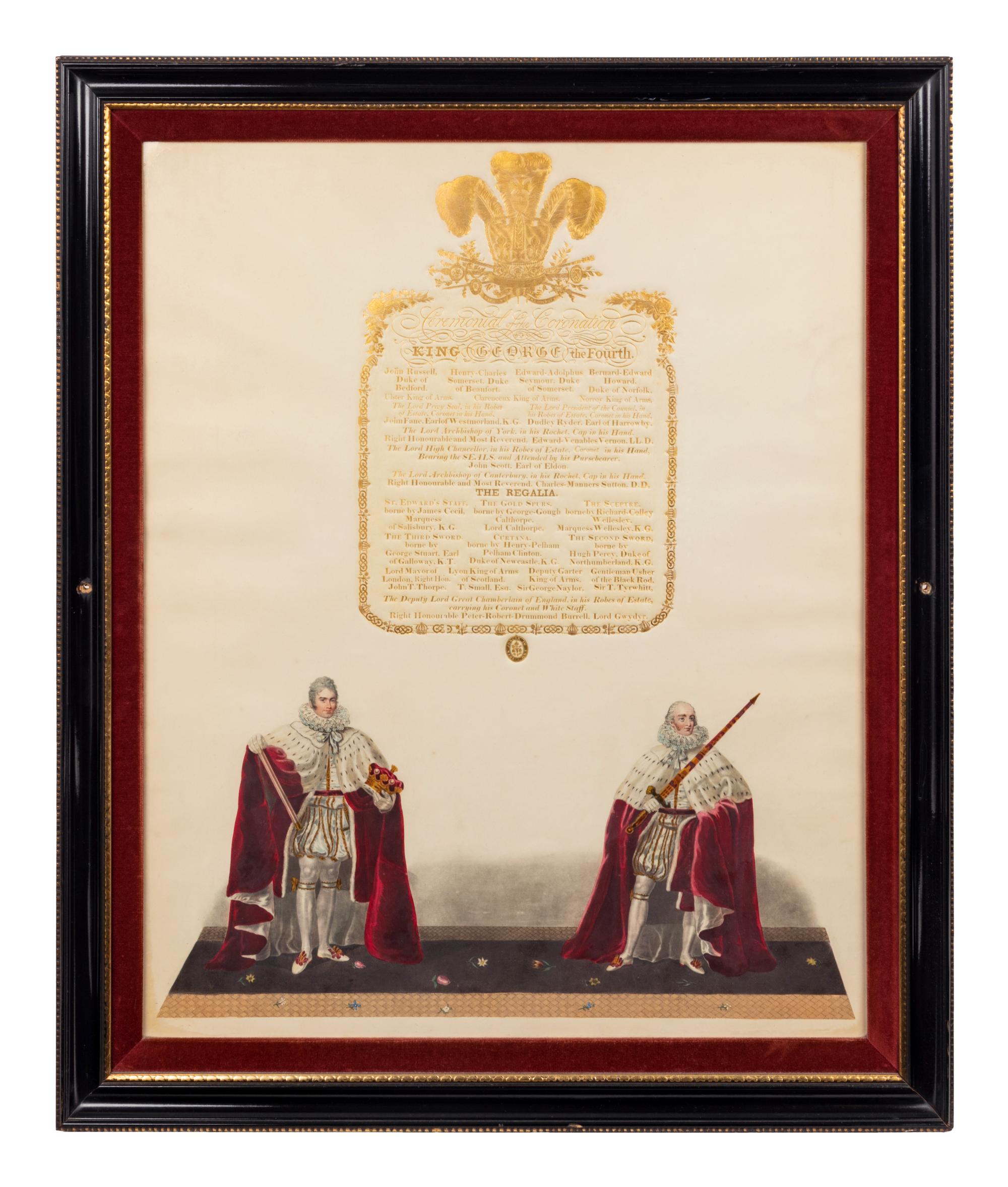 Nine Engravings Depicting the Coronation of George IV