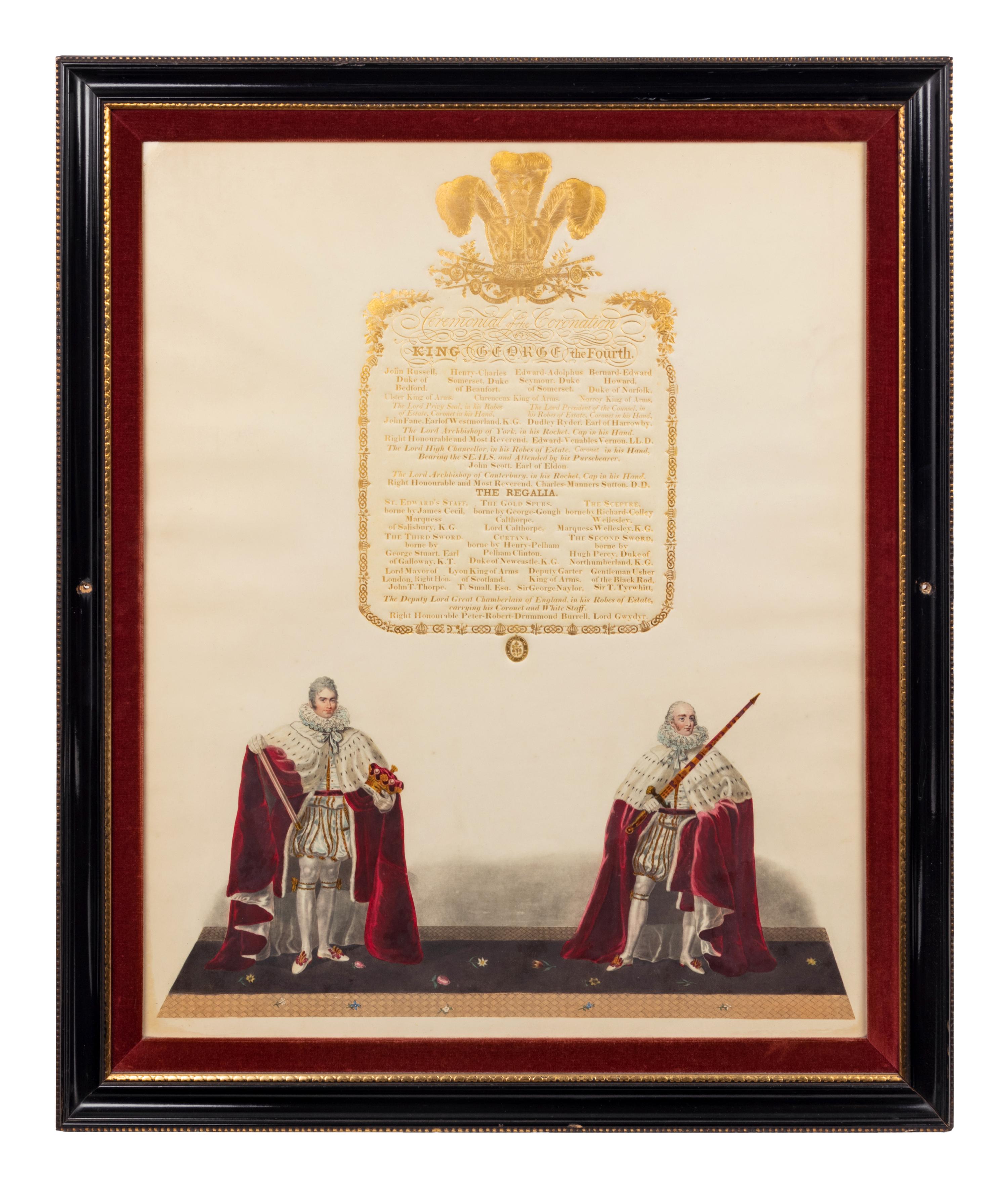 Nine Engravings Depicting the Coronation of George IV