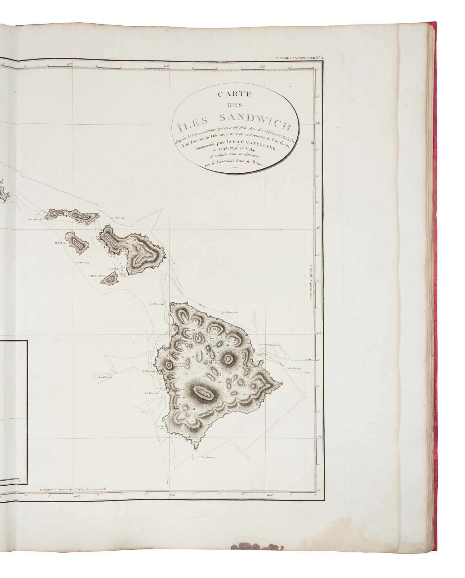VANCOUVER, George (1757-1798). Voyage de Decouvertes, a l'Ocean Pacifique du Nord. Paris, 1800. FIRST EDITION IN FRENCH.
