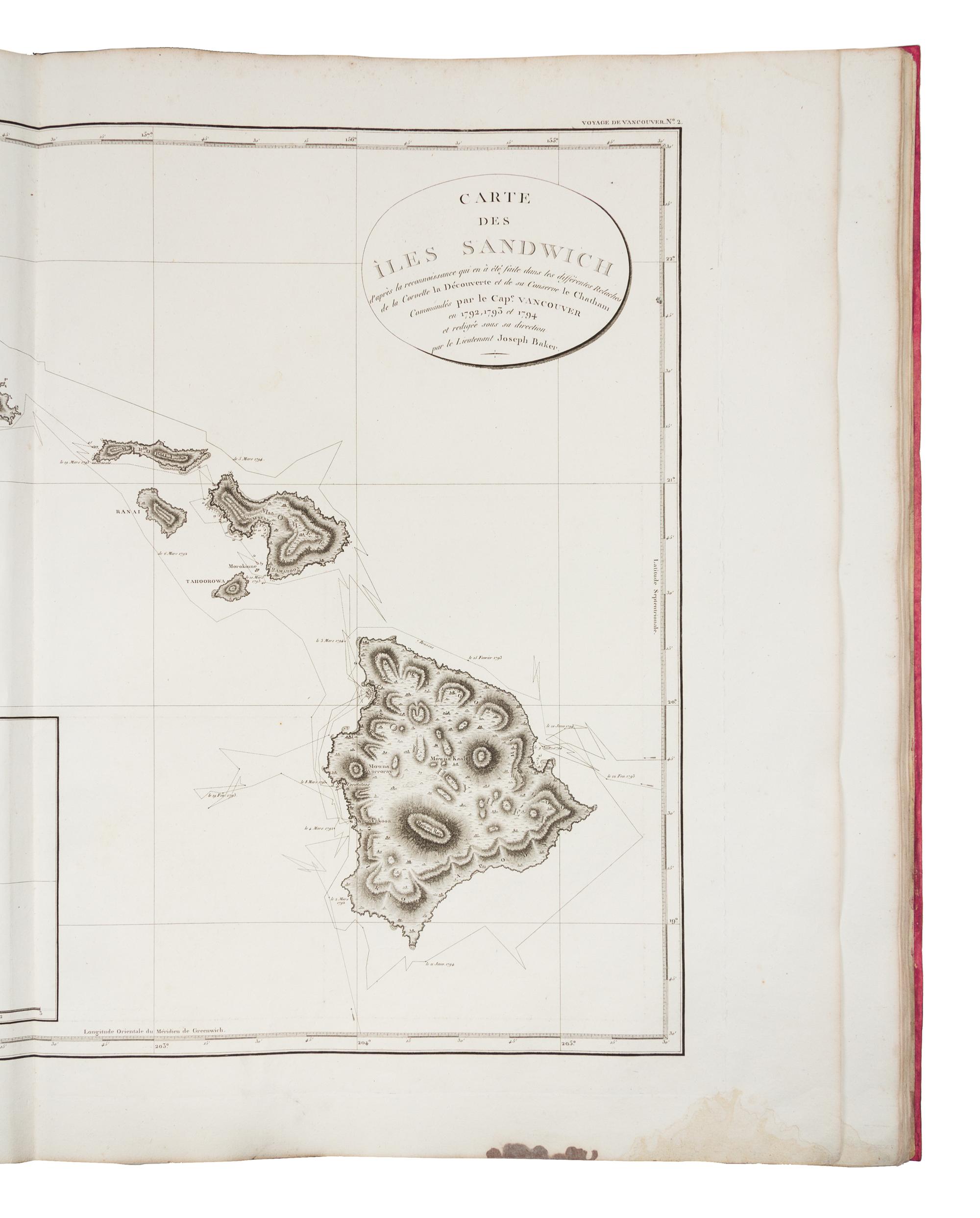 VANCOUVER, George (1757-1798). Voyage de Decouvertes, a l'Ocean Pacifique du Nord. Paris, 1800. FIRST EDITION IN FRENCH.